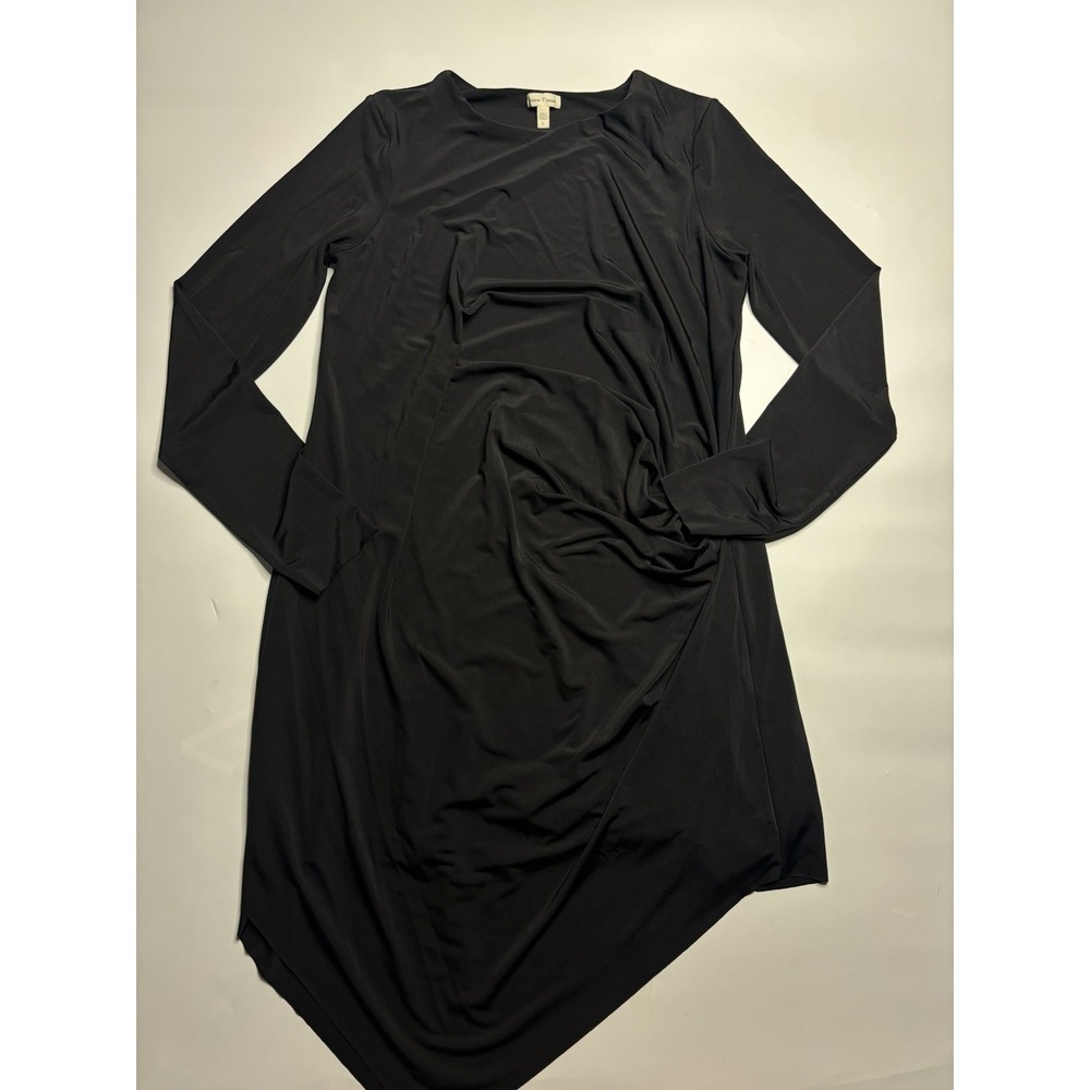 Silence + Noise‎ Urban Outfitters Size L Dress Draped Stretch Black Asymmetrical